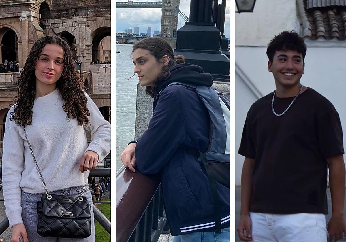 De izquierda a derecha, Sofía Sierra, Miguel Ángel Moreno y Javier Córdoba, tes de las mejores notas de Selectividad en Córdoba