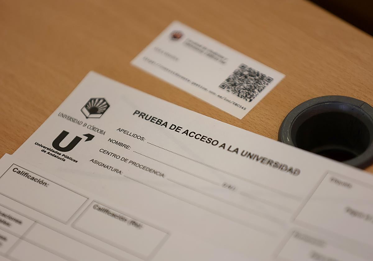 Documento de la prueba de Selectividad en Córdoba