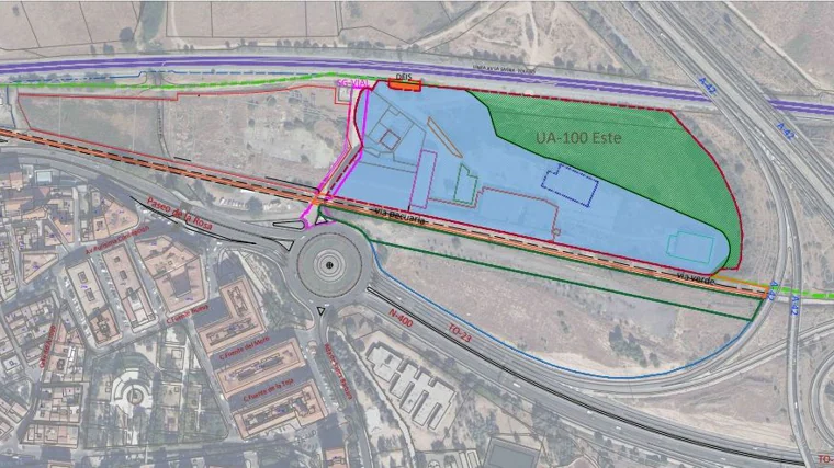 Planto de la actuación urbanística UA 100 Este tras la modificación del proyecto