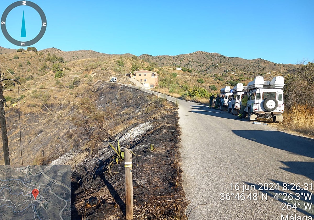 Área calcinada en Málaga