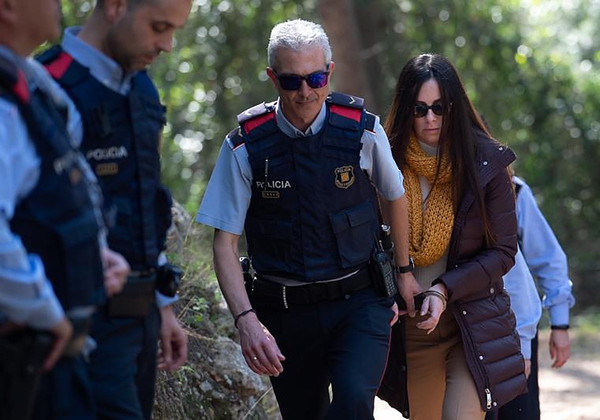 Rosa Peral, durante la reconstrucción del crimen