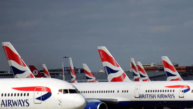 Aviones de la compañía British Airways en una imagen de archivo