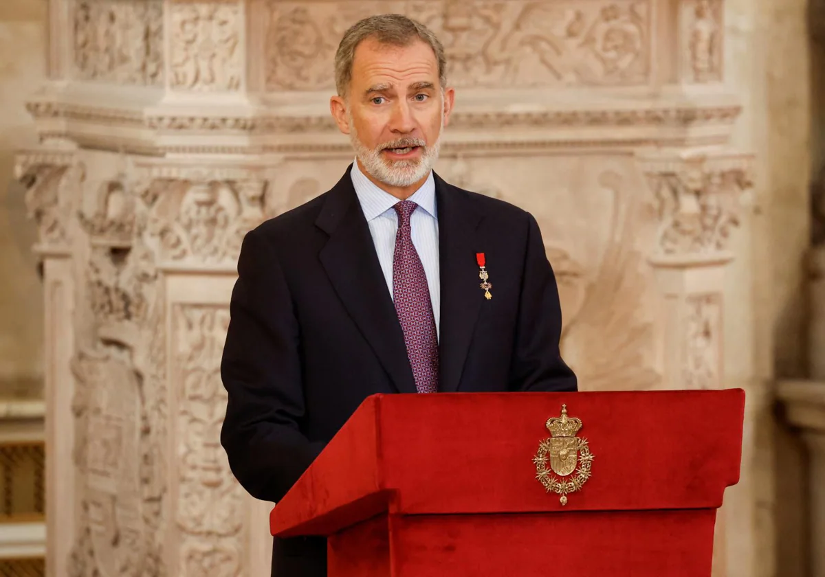 El Rey Felipe VI, durante su discurso