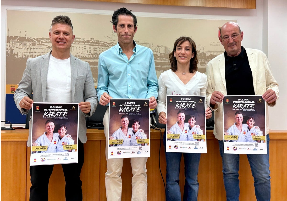 Núñez, Piñero y Sánchez en la presentación del II Clinic Internacional Karate