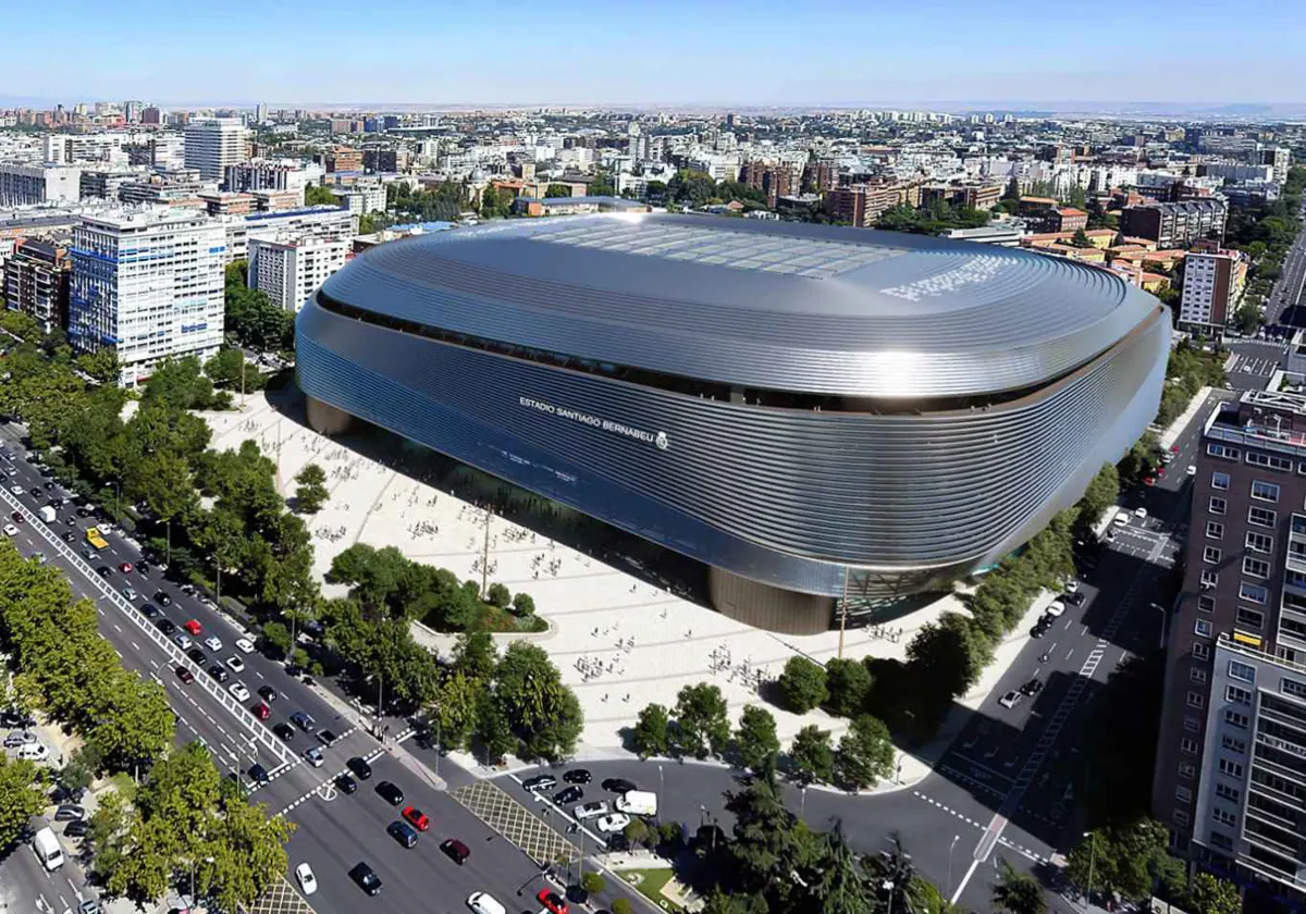 El exterior del estadio Santiago Bernabéu tras la reforma