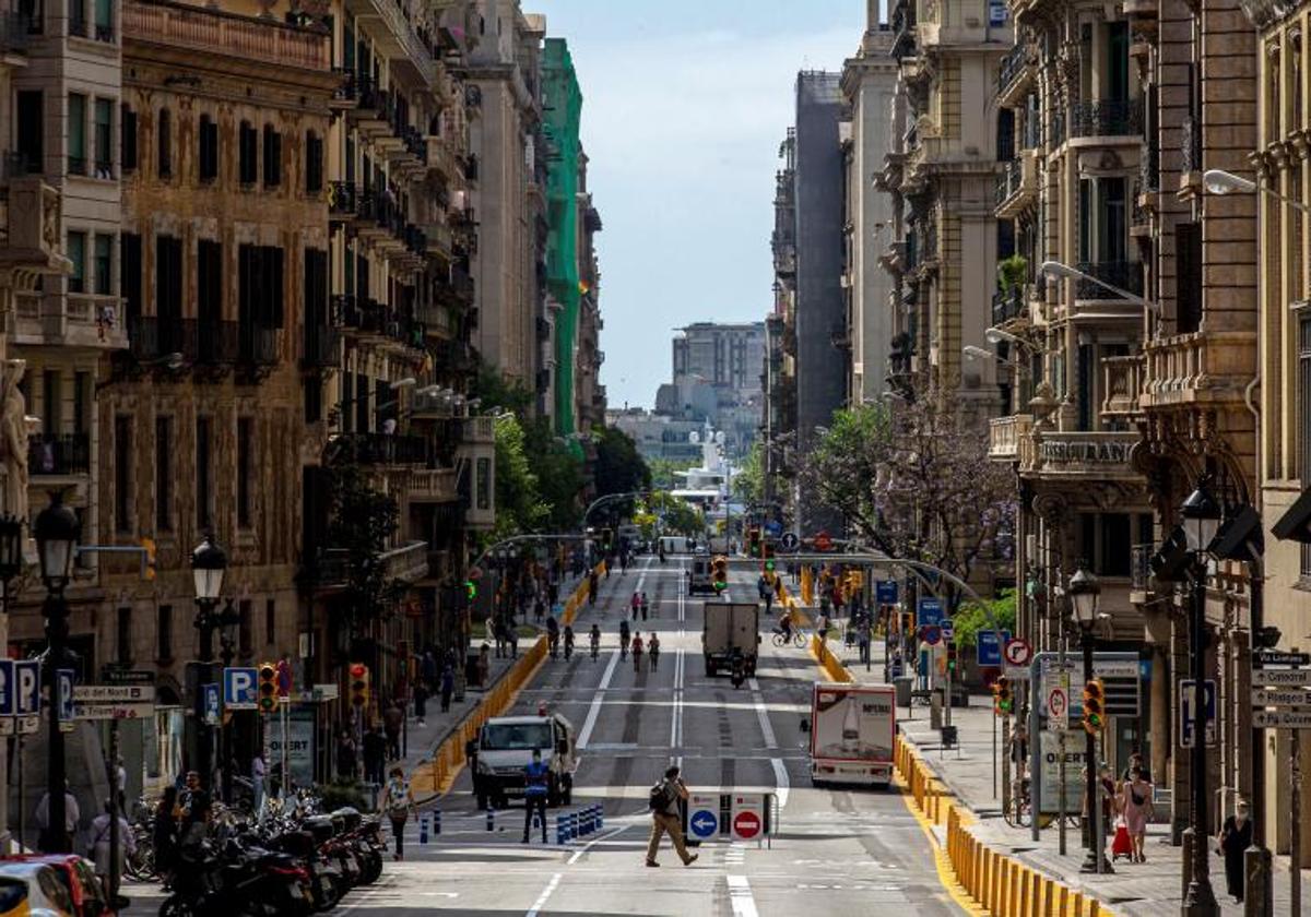 Vista general de la Vía Laietana de Barcelona