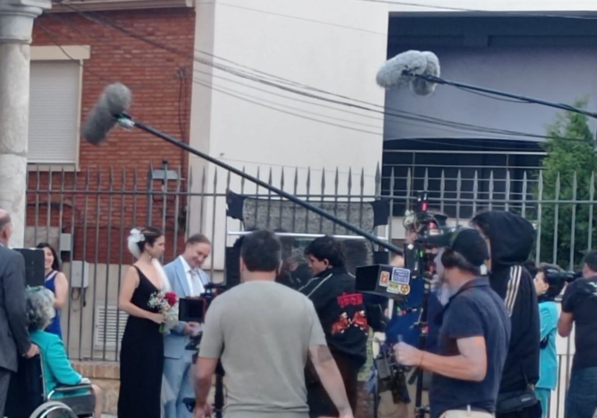 Una escena del rodaje de la película «La Boda» de Pedro Cenjor