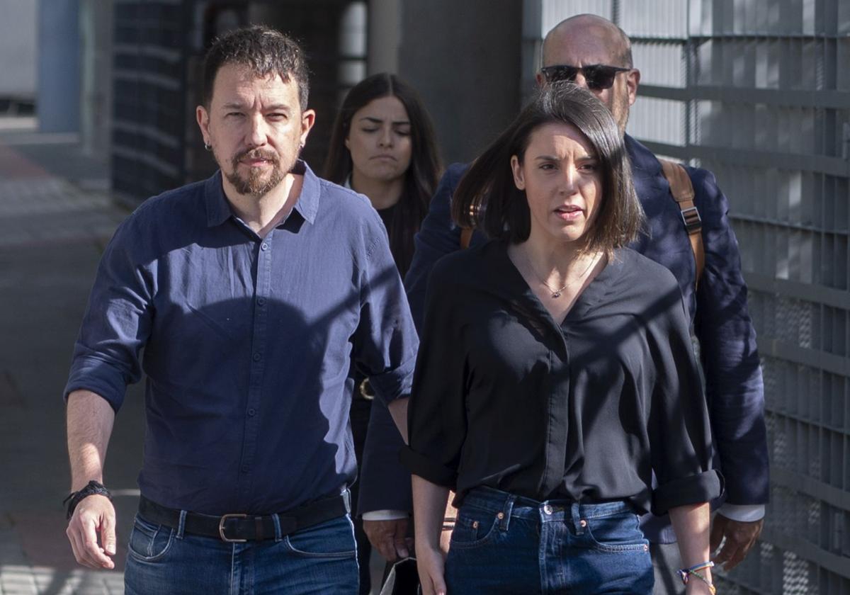 Iglesias y Montero, a su llegada para declarar en el Juzgado de lo Penal nº 14 de Madrid, a 27 de mayo de 2024