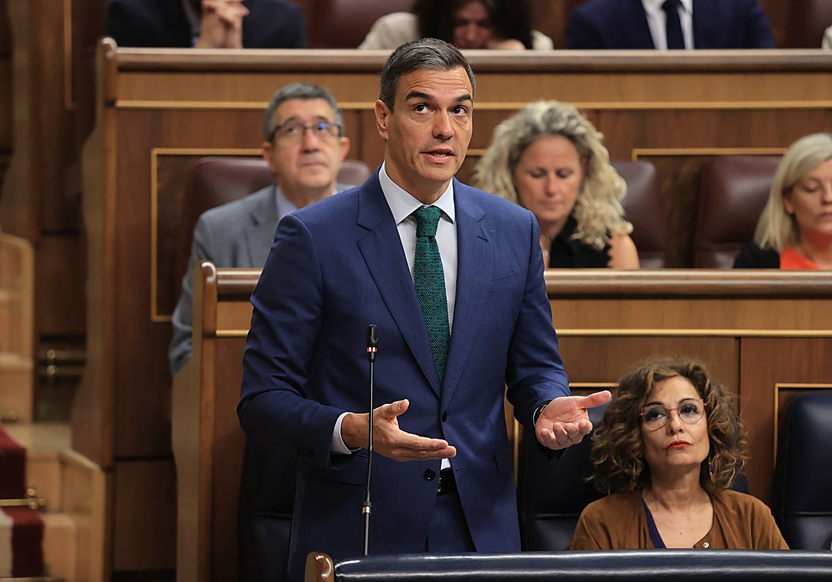 Pedro Sánchez, en un pleno reciente del Congreso