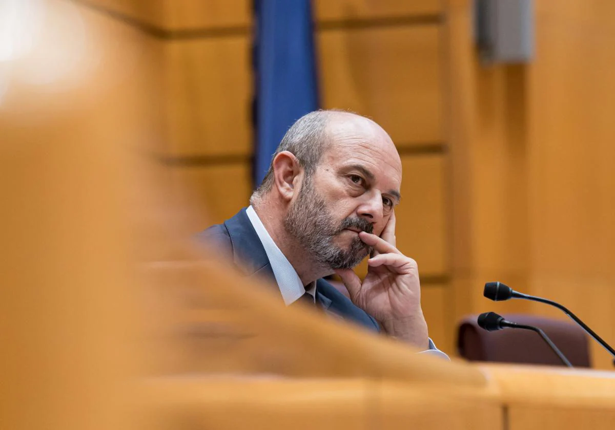 Pedro Rollán, presidente del Senado, durante un pleno