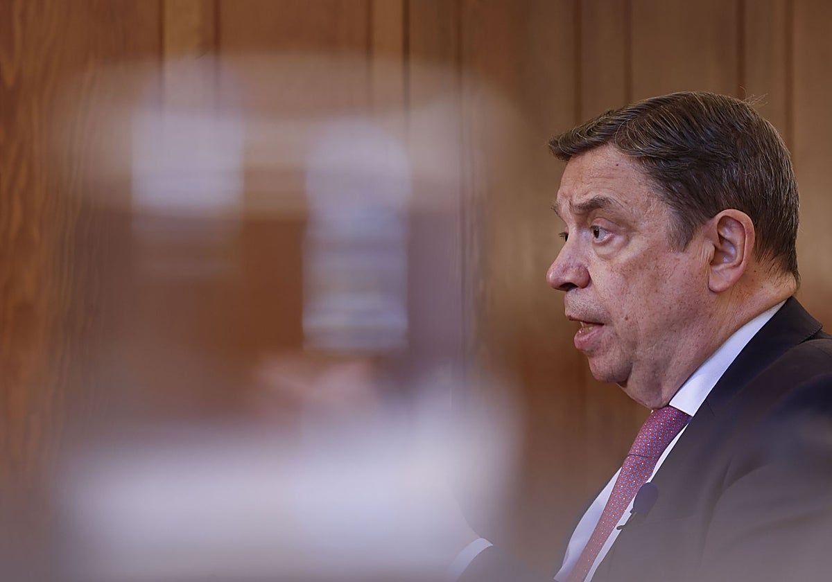 El ministro de Agricultura, Luis Planas, durante una comparecencia
