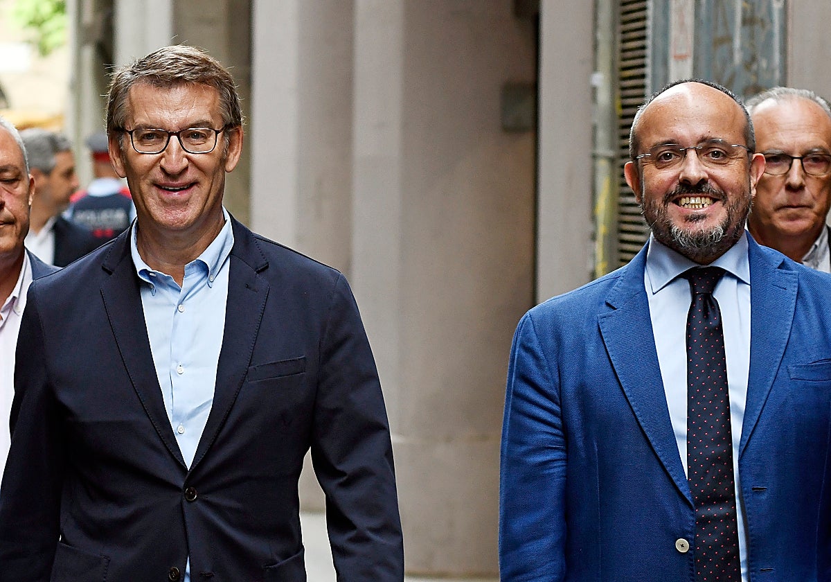 Alberto Núñez Feijóo y el líder del PP en Cataluña, Alejandro Fernández, en una imagen reciente