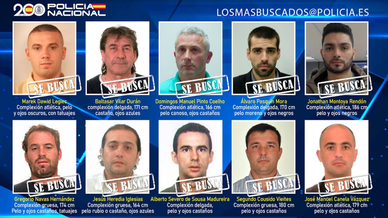 Los 10 fugitivos más buscados de España