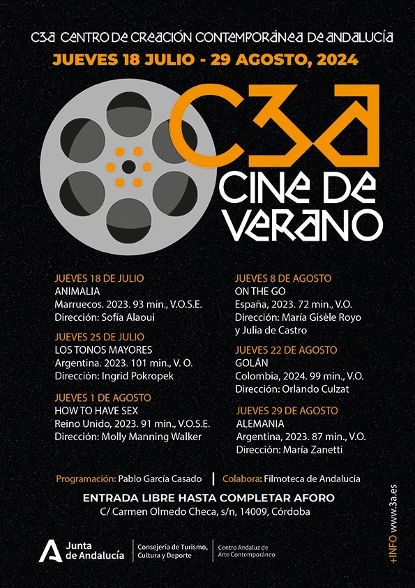 Imagen del cartel de programación de cine de verano en el  C3A