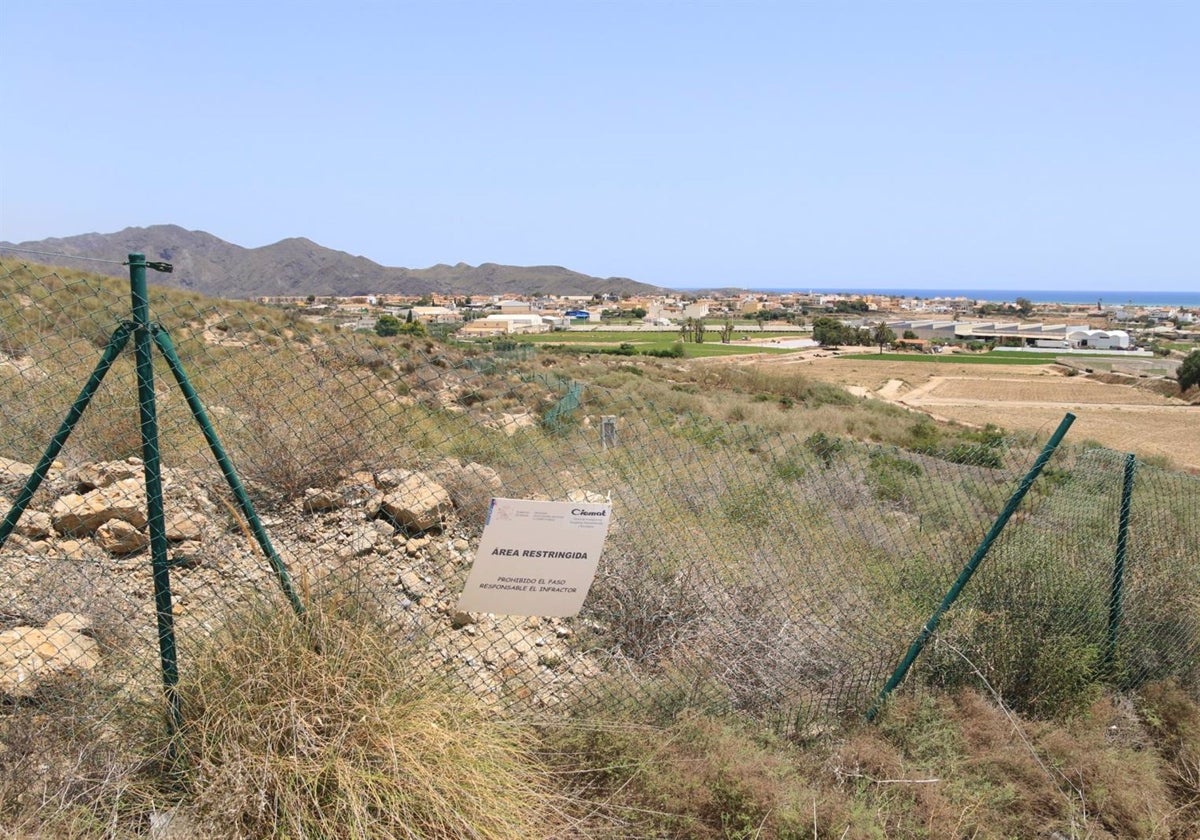 Parcela contaminada por el contaminada por el accidente nuclear en Palomares