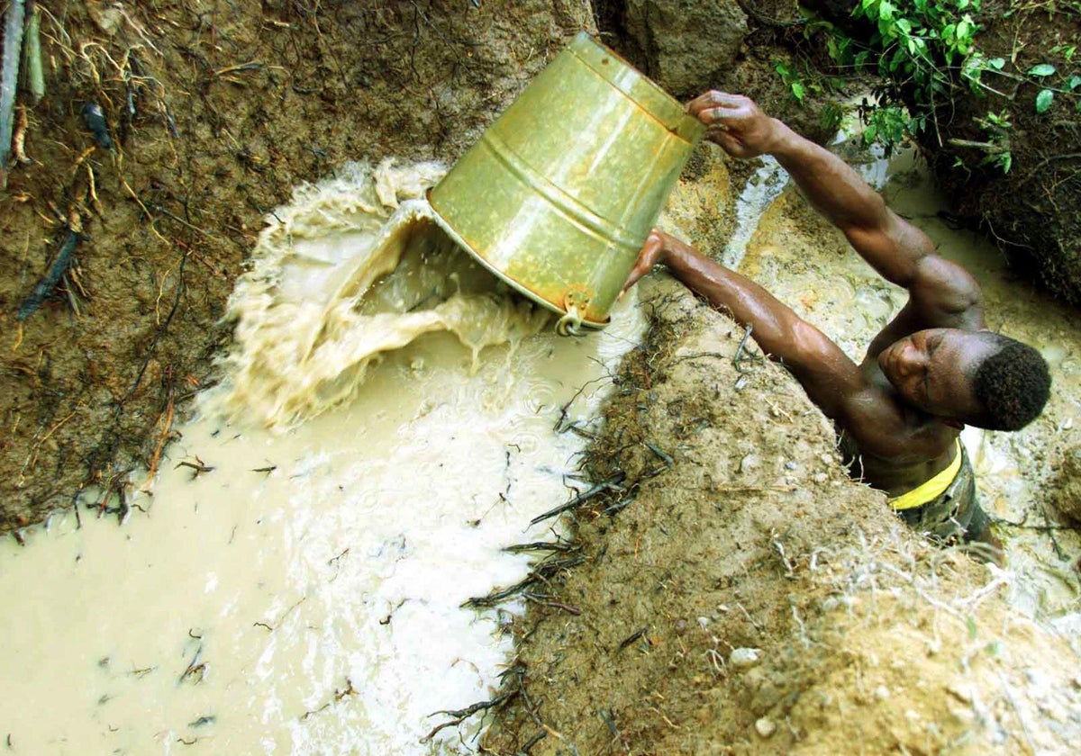 Trabajo en una mina de diamantes en Sierra Leona