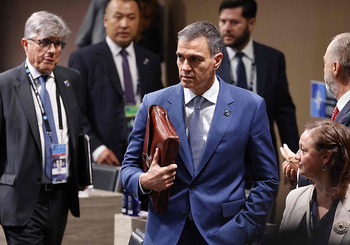 El presidente del Gobierno, Pedro Sánchez, durante la cumbre de la OTAN