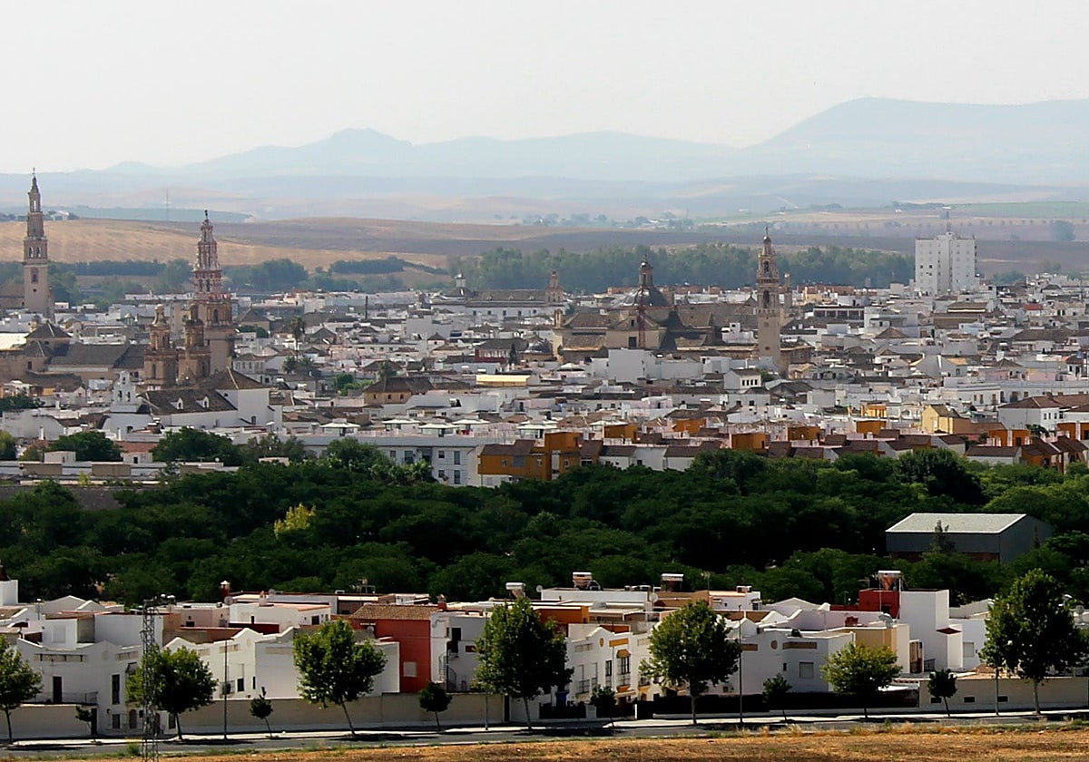 Vista elevada de la localidad de Écija, en la campiña sevillana
