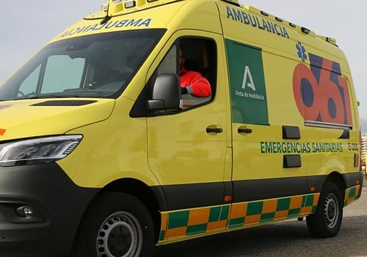 Un sanitario, dentro de una ambulancia, en una imagen de archivo