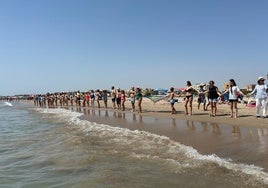 Una cadena humana en playas valencianas exige al Gobierno soluciones para su «regeneración urgente»