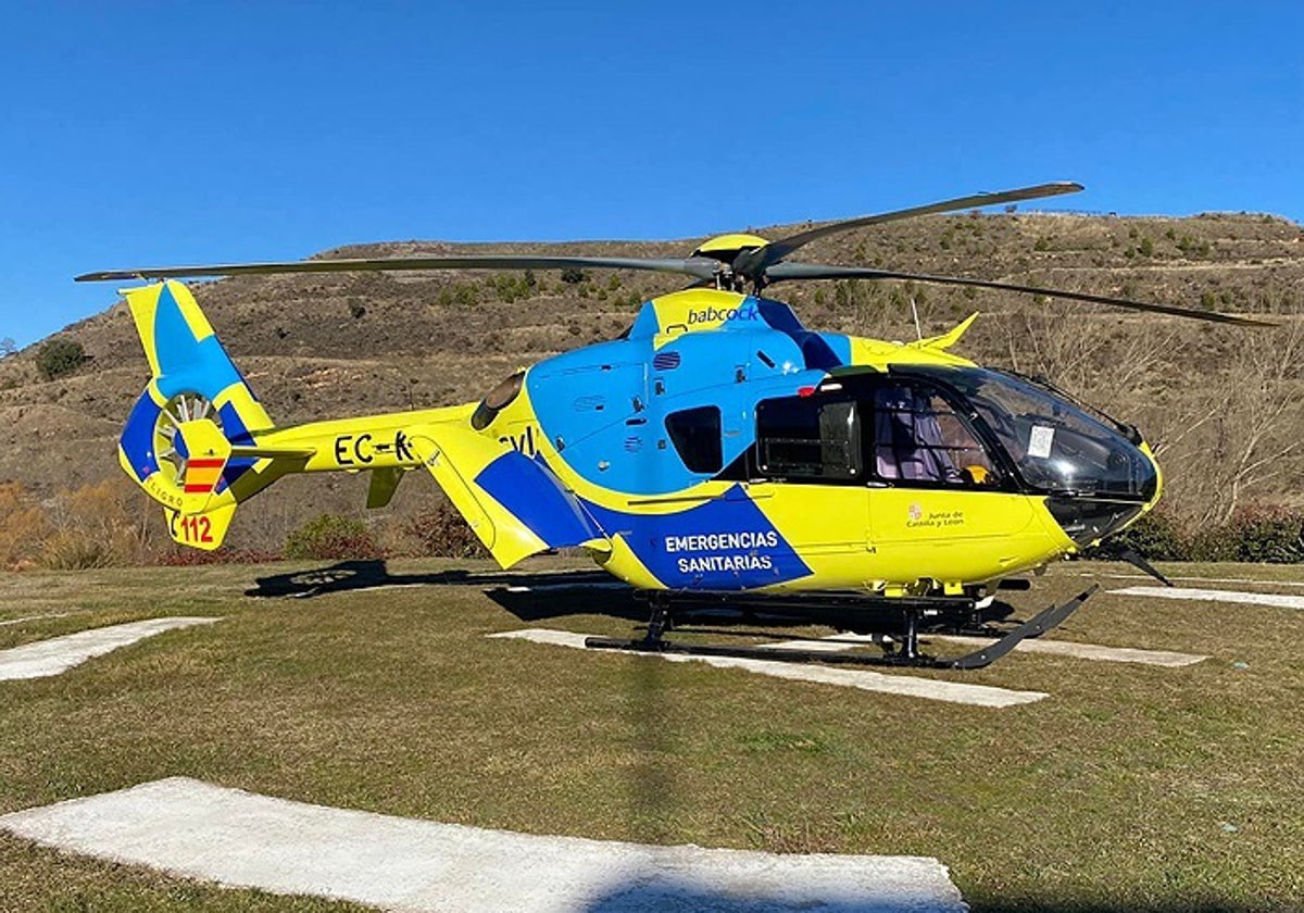 Helicóptero medicalizado de Sacyl, en una imagen de archivo