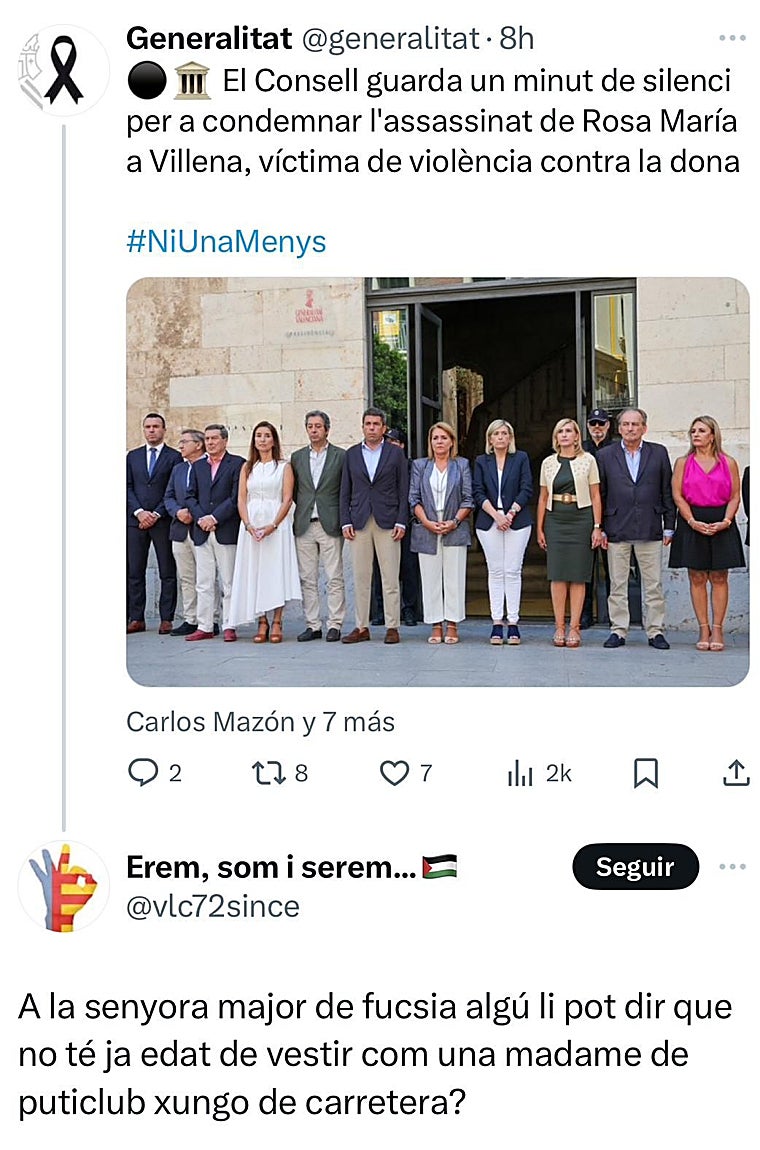 La Fiscalía investiga el mensaje en redes con insultos machistas a la consellera valenciana Nuria Montes