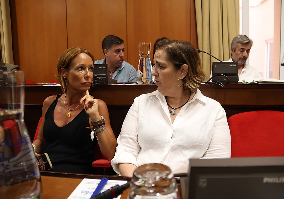 La teniente de alcalde de Hacienda Blanca Torrent (derecha) durante el Pleno de este jueves