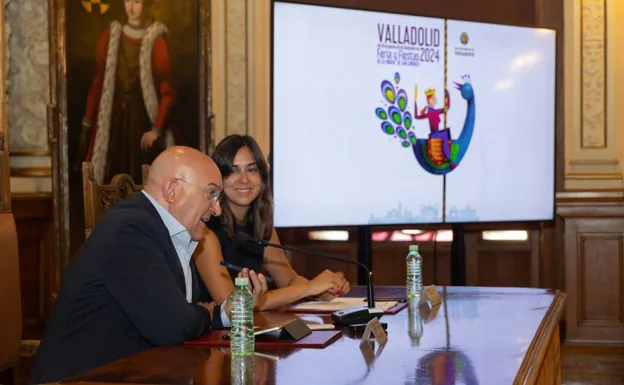 Carnero y Jiménez en la presentación del programa de las Fiestas de Valladolid este jueves