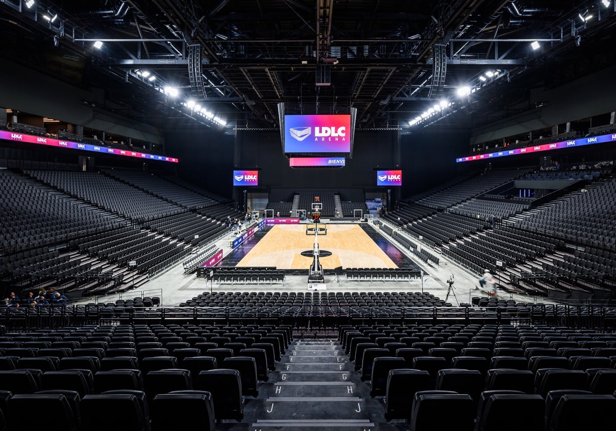 Pabellón de LDLC Arena, de Lyon, donde juega el conocido equipo de baloncesto ASVEL Villeurbanne