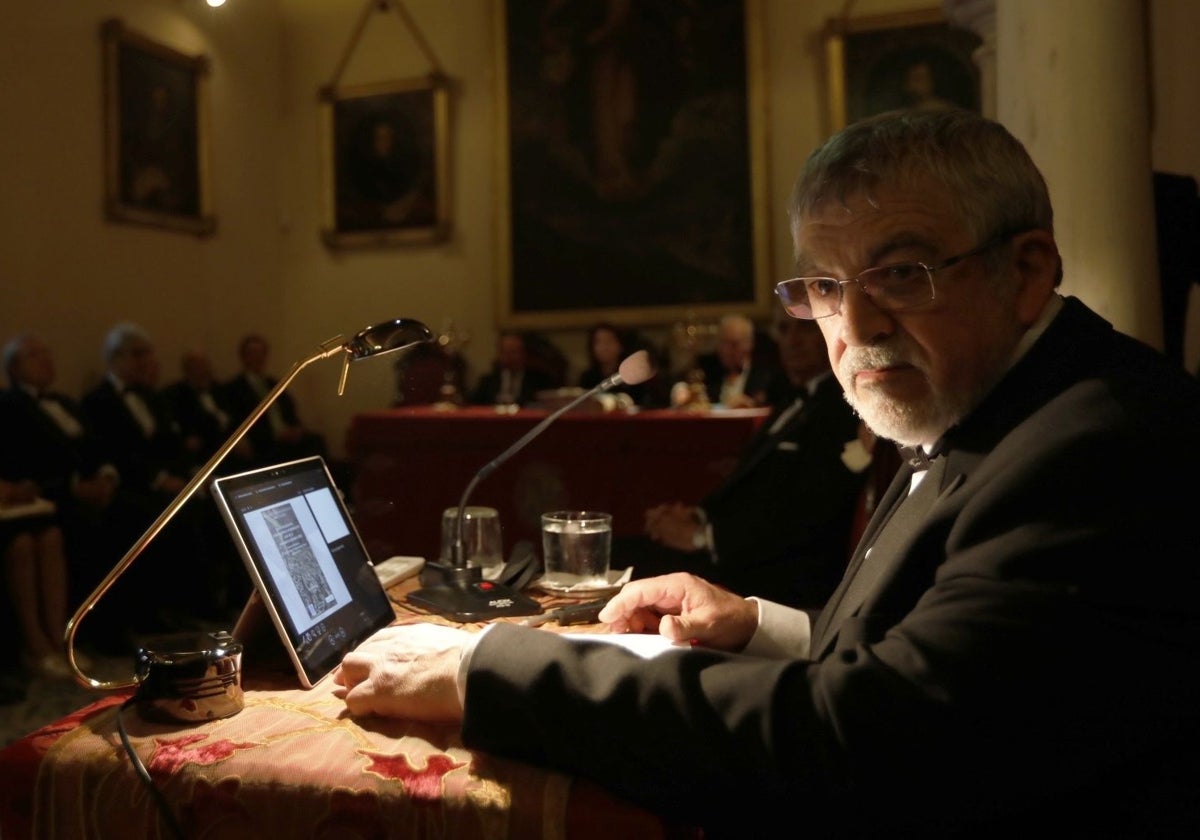 Juan Manuel MIñarro, en su ingreso como numerario en la Real Academia de Bellas Artes Santa Isabel de Hungría