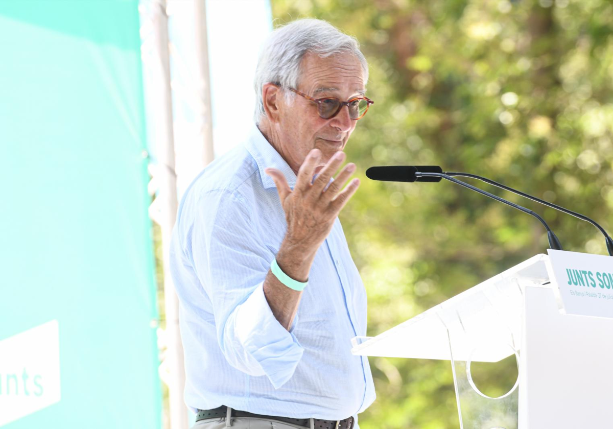 Xavier Trias, el sábado, durante el acto de Junts en el sur de Francia para conmemorar el cuarto aniversario de la fundación del partido