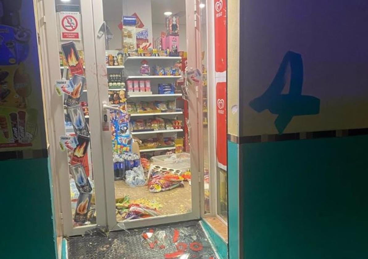 Estado de la tienda tras el intento de robo