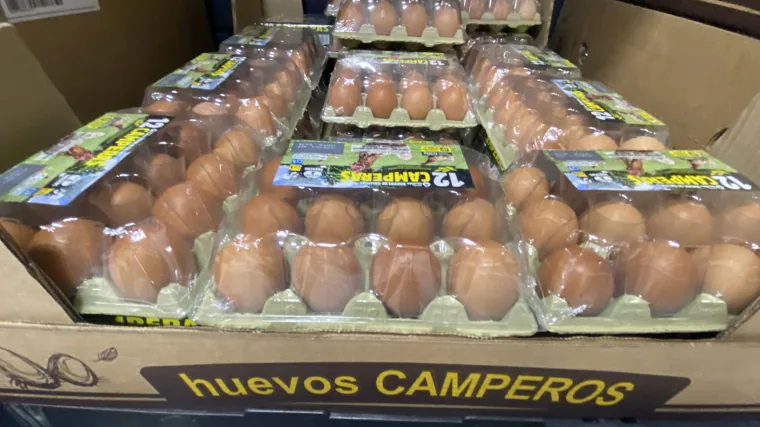 Imagen de los huevos camperos que vende Mercadona tomada en un supermercado de Alicante