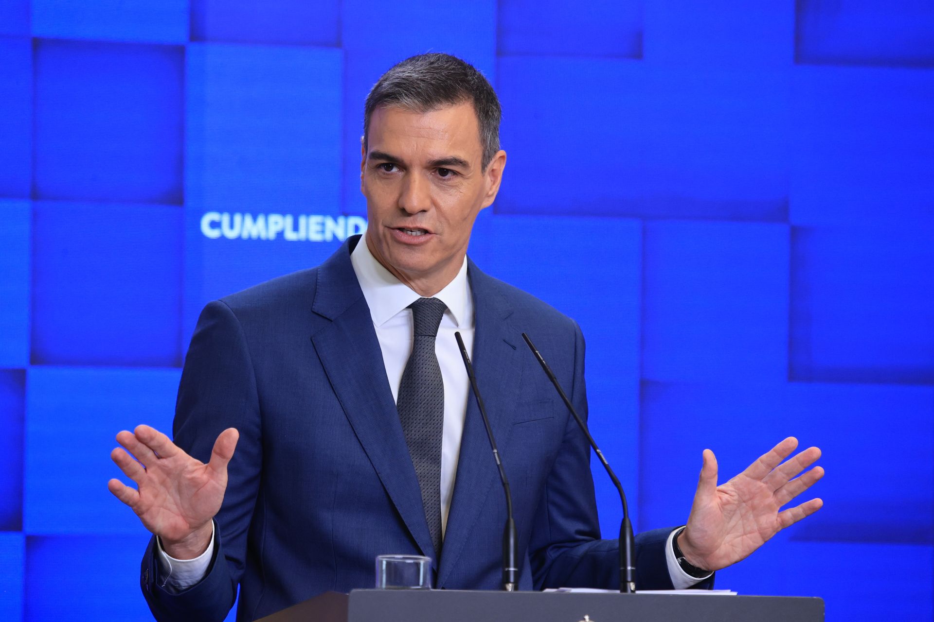 Pedro Sánchez, durante su intervención.