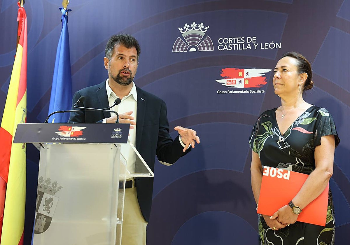 Luis Tudanca y Rosa Rubio, este martes en las Cortes de Castilla y León