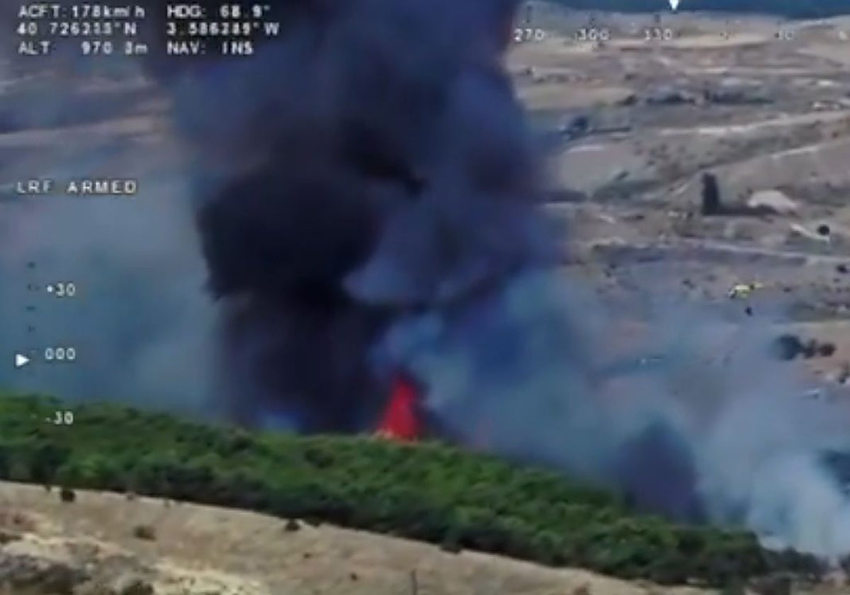 Punto de inicio del fuego en El Molar