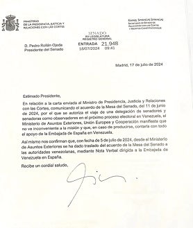 Imagen secundaria 2 - El Gobierno garantizó el apoyo de la embajada a la delegación del Senado