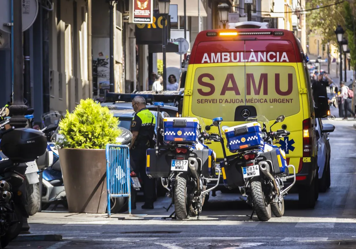 Una ambulancia del SAMU durante una emergencia