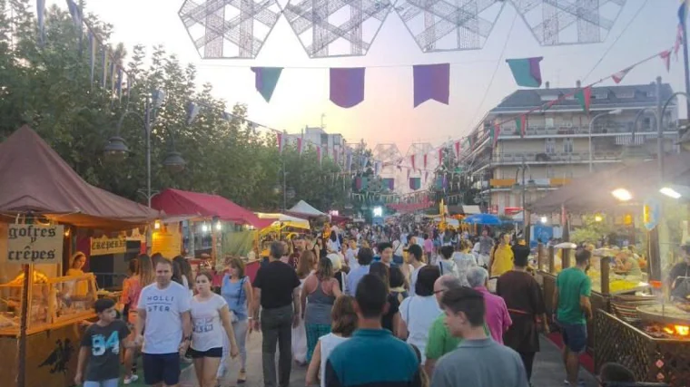 Fiestas patronales en un pueblo de Madrid, foto de archivo