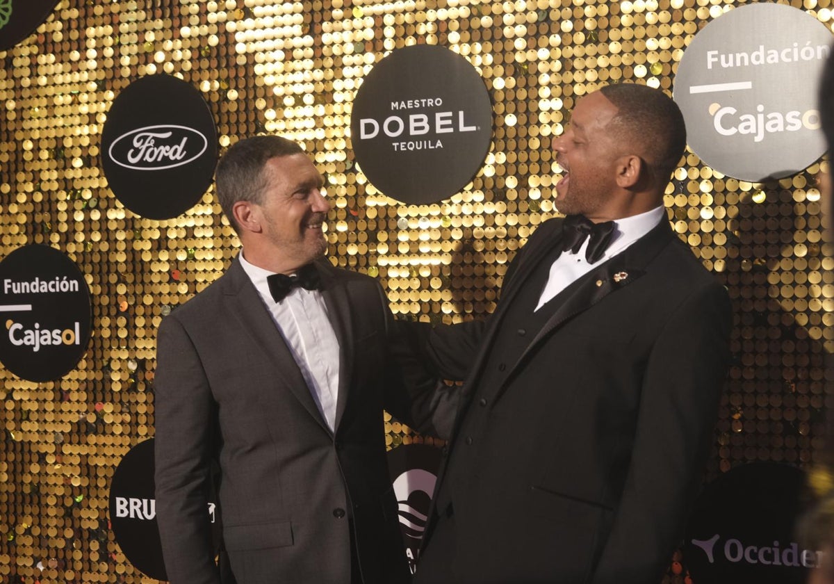 Antonio Banderas y Will Smith, anoche en la Gala Starlite de Marbella