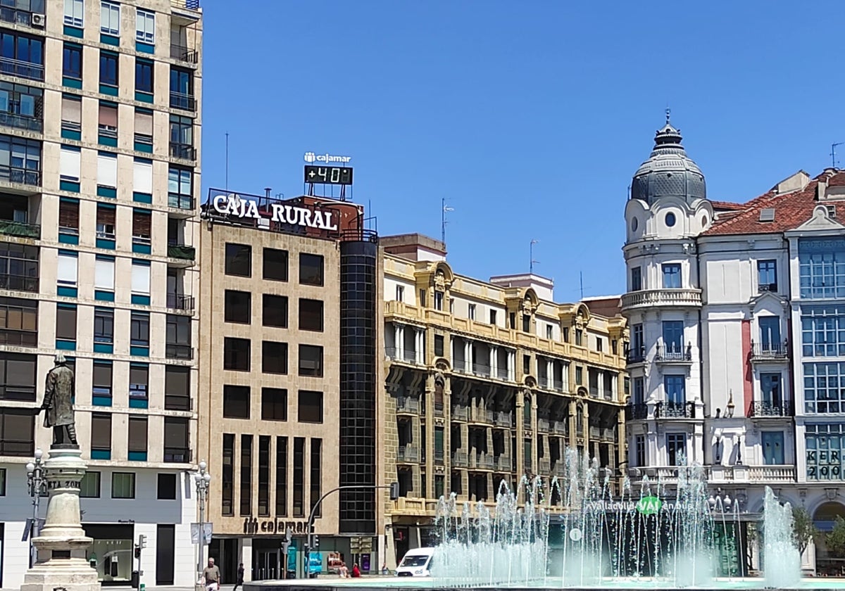 Termómetro a 40 grados este verano en el centro de Valladolid