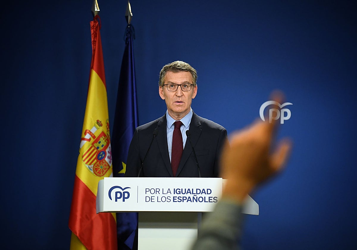 El líder del PP, Alberto Núñez Feijóo