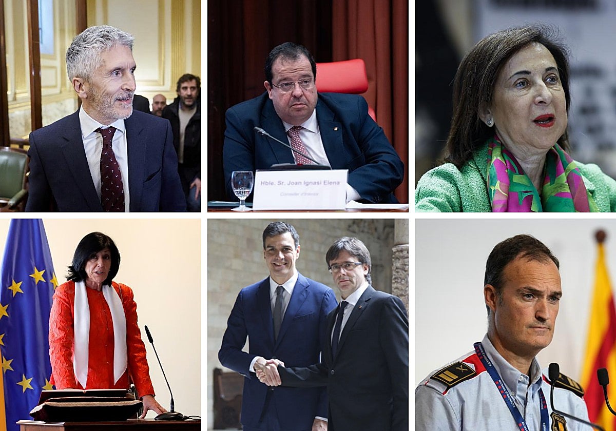 Montaje fotográfico de los responsables de la huida de Puigdmeont