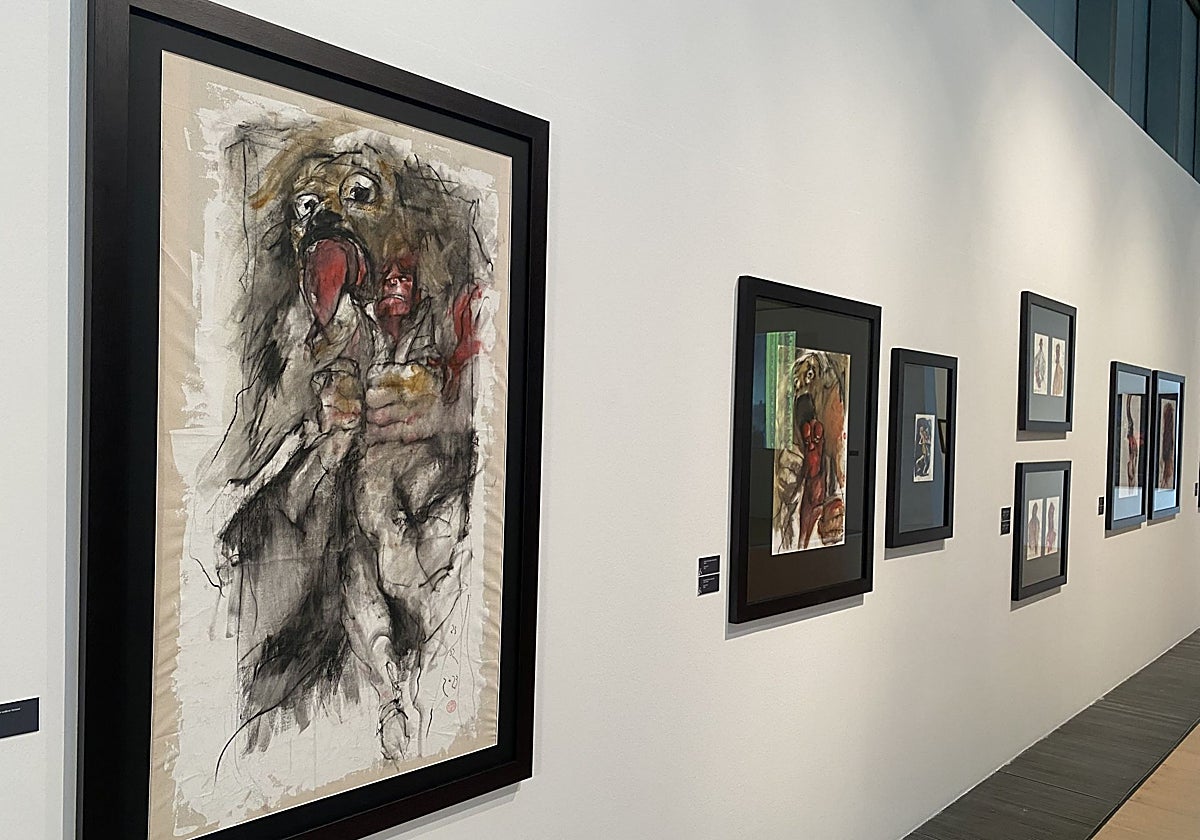 Reinterpretación de la obra 'Saturno devorando a su hijo' en la exposición