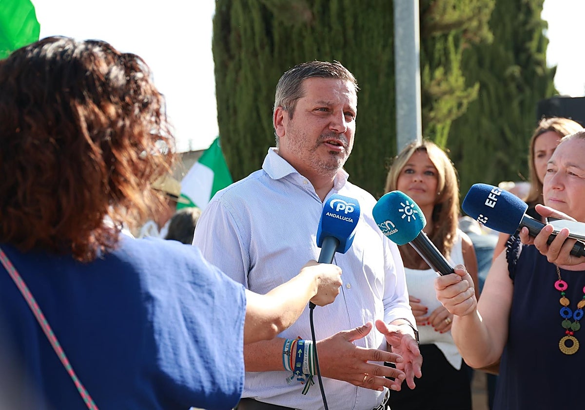 El vicesecretario de Organización del PP de Andalucía, Alejandro Romero, este sábado en el acto de homenaje a Blas Infante en el 88 aniversario de su fusilamiento