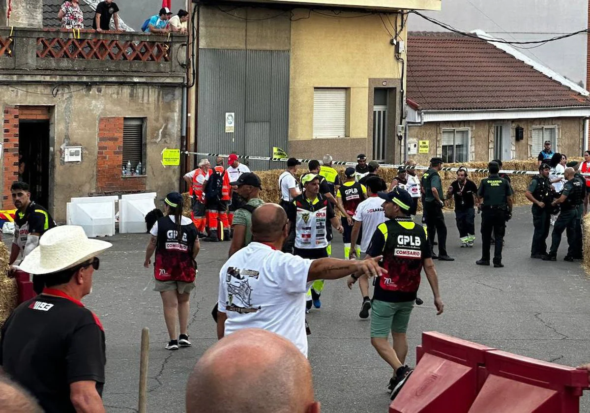 Lugar del accidente en el Gran Premio de Motociclismo de La Bañeza (León)