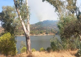 El Infoca desaloja a vecinos de Andújar por el incendio, en preemergencia y con 100 bomberos sobre el terreno