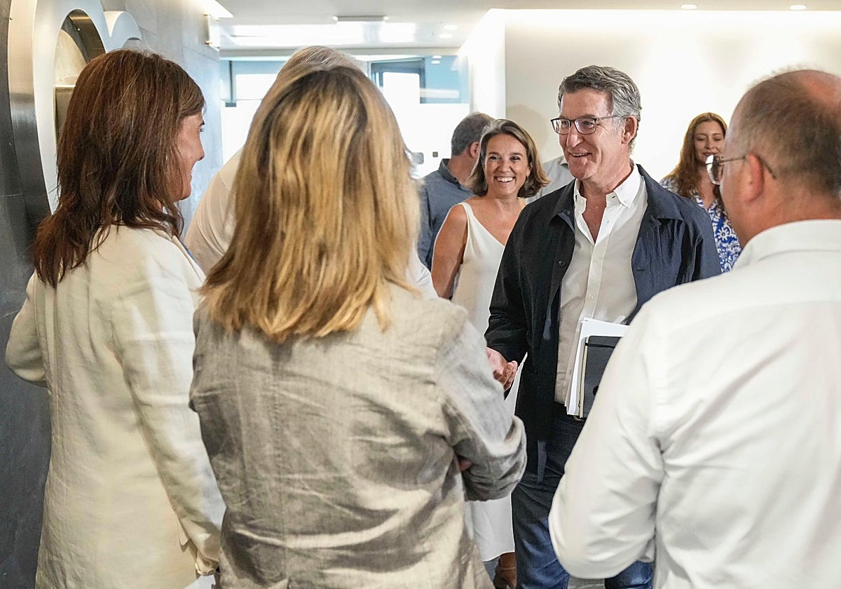 El presidente del Partido Popular, Alberto Núñez Feijóo, antes del Comité de Dirección