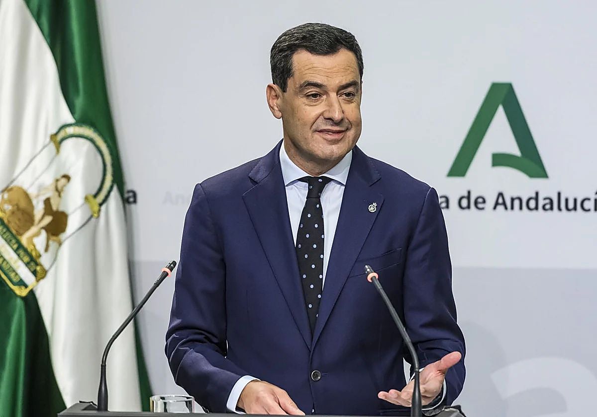 Juanma Moreno en una intervención como presidente