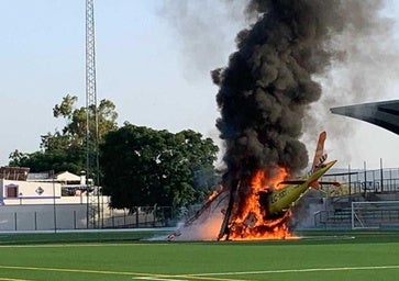 Incendio de un helicóptero en Cabra: un informe relata los angustiosos minutos tras la deflagración
